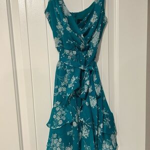 B Darlin Teal Ruffled Tiered Sundress